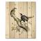 Designart - Vintage Birds In The Wild VIII - Traditional Print on Natural Pine Wood